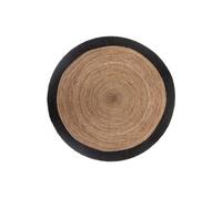 Tapis rond jute bord noir ou blanc diamètre 120 cm Atmosphera - Noir