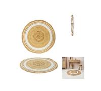 Tapis rond jute coton blanc 90cm Blanc G