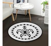 Tapis rond lavable en forme de tortue de mer dans le style Maori 0,9 m