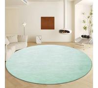 Tapis Rond Lavable en Machine Ø 90 cm Tapis Antidérapant en Flanelle avec Textures Géométriques Abstraites, Moquette Vert à Pile Courte Douce pour Décoration Salon Chambre Cuisine et Bureau