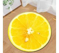 Tapis Rond Lavable en Machine, Morbuy Interieur Anti Slip Chambre à Coucher Salon Tapis d'Entrée Absorbant Antidérapant - Impression 3D de Fruits et légumes (Orange,80cm)