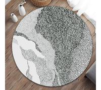 Tapis Rond Lavable en Machine, Morbuy Style Nordique Art Abstrait Interieur Anti Slip Chambre à Coucher Salon Tapis d'Entrée Absorbant Antidérapant (Personnaliser,60cm)