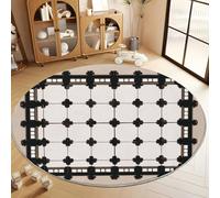 Tapis Rond Lavables Beige, Tapis à Poils Courts Doux Antidérapants Moderne Géométrique Minimalisme Nuage pour Chambre Cuisine Balcon, Salon et Salle à Manger, 180 cm