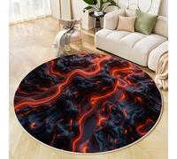 Tapis Rond Lave, Tapis D'Intérieur Antidérapant, Durable Et Lavable, Style Visuel 3D, Convient pour Le Salon, La Chambre, Cuisine Ou Salle À Manger - Gris - 200 Cm Rond