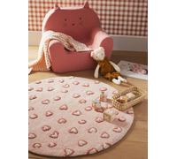 VERTBAUDET Tapis rond léopard LOVELY LÉO rose TU