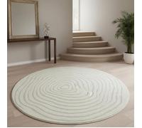 Tapis rond LYN9 SPIRATRI ∅ 120 cm Crème Tapis facile d'entretien idéal pour l'entrée