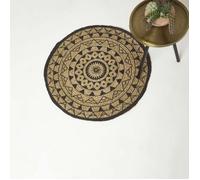 Tapis rond Mandala en jute, 70 cm