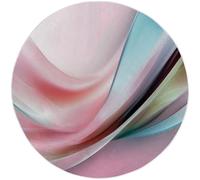 Tapis Rond Minimalisme pour Chambre à Coucher Salon Salle à Manger Cuisine, 180 cm Rose Microfibre Douce paillasson Circulaire, Dégradé Courbes Imprimé Tapis de Sol Antidérapant