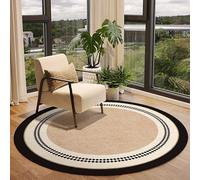 Tapis Rond Modèle Noir Microfibre Tapis Doux Lavable en Machine,Tapis De Chambre Rond Doux Et Confortable Moderne,Moquette Chambre Antidérapant Petit Tapis,Tapis Chambre Bebe Diamètre 80Cm
