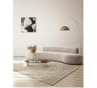 the carpet Mila Tapis Moderne Dense à Poils Courts, Salon, Chambre à Coucher, Brillance élégante, Fibre Brillante, Effet très Profond, Effet de Flash, Beige Or, 200 cm Rund