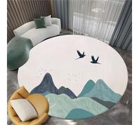 Tapis Rond Moelleux de Salon Esthétique orientale Minimalisme Style chinois Adaptés à la Chambre à Coucher des Enfants décor à la Maison de la Chambre à Coucher décoration intérieure Tapis Rond