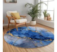 Tapis Rond Moelleux de Salon Marbre de Luxe Style Nordique Adaptés à la Chambre à Coucher des Enfants décor à la Maison de la Chambre à Coucher décoration intérieure Tapis Rond Ultra Doux 150 cm