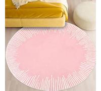 Tapis Rond,Motif Abstrait Solide Moderne, Rose, ø 130 cm, Washable Rugs for Bedroom Living Room Decor Office Chairs for Home Floor Protector,