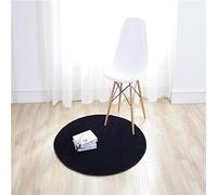 Tapis rond noir uni pour salon, chambre à coucher, chambre d'enfant ou bureau - Tapis doux pour chaise d'enfant ou panier suspendu - 110 cm - Décoration d'intérieur élégante