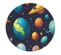 Tapis Rond Plage côtière cœur Sable Romantique Coucher Soleil Vibrant crépuscule Horizon Tapis été Tropical carpette Salon Chambre entrée 120x120cm