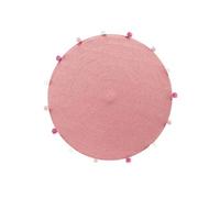 Tapis rond Pompomparty rose dragée -