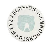 Tapis rond pour animaux, tapis de jeu souple antidérapant avec dessins de dessins animés pour enfants, tapis de jeu en fausse cachemire avec un joli motif d’alphabet, 39,4 pouces (Tête d'ours)