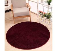 Tapis rond pour chambre à coucher, tapis de sol anti-fatigue, antidérapant, doux et confortable, tapis de protection de sol durable pour le salon, le marbre, 120 cm, rouge bordeaux