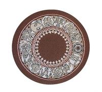 Tapis rond pour maison de poupées avec roue du zodiaque Marron Taille S
