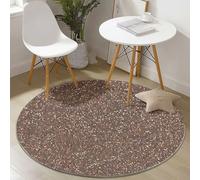 Tapis Rond Salon 150 cm, Abstrait Texture Papier De Verre Photographie Antidérapant & Poils Courts Tapis de Sol Ronds Décoration, Brun Convient pour Chambre à Coucher Balcon Intérieur Extérieur