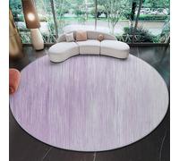 Tapis Rond Salon 200 cm Violet, Tapis Ronds Poils Courts pour Chambre Bureau Cuisine - Lavable et Antidérapant - Motif Imprimé Minimalisme Art Lignes