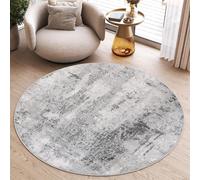 Tapis rond Salon Chambre Gris Beige Chiné 100 x 100 cm