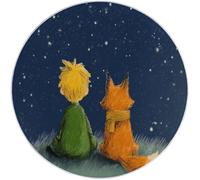 Tapis Rond Salon, Contes de fées, Renards, Dessins animés Tapis de Sol Décoration Antidérapant 90 cm (Round) Tapis de Sol Décoration Antidérapant Jaune