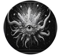 Tapis Rond Salon, Monster Gothic Black Tapis de Sol Décoration Antidérapant 180 cm (Round) Tapis de Sol Décoration Antidérapant Noir