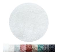 Tapis rond Shaggy Salon Soft Gloss Yarn Blanc 80 cm Rond Ø - SIMPEX