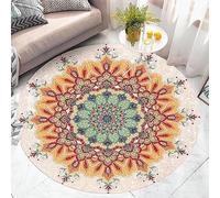 Tapis Rond Style Bohème Mandala Décoratif pour La Maison, Le Salon, La Chambre À Coucher, Tapis De Sol Antidérapant (Color : D, Size : 120cm)