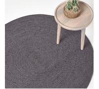 Tapis rond - Tapis - 120 cm - Coton 100% - Gris et Noir - Réversible