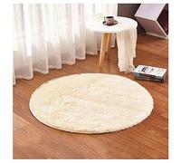 Tapis Rond, Tapis pour Salon, Moelleux Et Super Doux pour Chambre À Coucher, Chambre d'enfant, Grand Tapis De Sol en Peluche pour Décoration D'Intérieur,Beige,Diamètre 100cm
