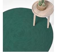 Tapis rond - Tapis - Vert Anglais - 120 cm - Coton - Réversible