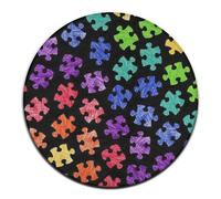 Tapis Rond Tendance pour Femme, Motif coloré de Sensibilisation à l'Autisme, décoration d'intérieur pour canapé et Chambre à Coucher