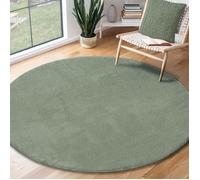 Tapis Rond - THE CARPET - Relax - Antidérapant - Lavable - Vert 120 cm