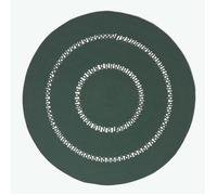 Tapis rond tissé à plat en coton ajouré Vert anglais, 120 cm