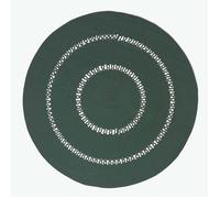 Tapis rond tissé à plat en coton ajouré Vert anglais, 150 cm