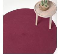 HOMESCAPES Tapis Rond Artisanal tissé à Plat en Coton Prune pour la Chambre ou Le Salon, 120 cm
