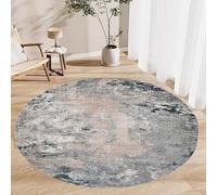 Tapis Ronde,Marron Marron Gris Design Abstrait Moderne, Noir, ø 150 cm, Rugs for Living Room Bedroom Kitchen Floor, Easy to Vacuum, Washes in Washing Machine,