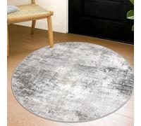 Tapis Ronde, Motif Abstrait Moderne Shabby Chic, Gris, ø 200 cm, Tapis Salon Salle à Manger Cuisine Chambre intérieur et extérieur décoratifs,