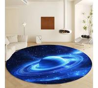 Tapis Ronds 100 cm Tapis, Univers Espace Galaxie Tapis Décoratifs Imprimés, Étoile Spatiale Tapis Ronds Antidérapants, Tapis Lavables Ronds pour Salon, Chambre