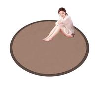 Tapis Ronds en Velours de Corail Tapis de Grande Surface Mousse à mémoire de Forme pour l'exercice de Yoga Tatami au soltapis Rampant antidérapant pour Les Tout-Petits (Marron,55,1 Pouces)