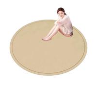 Tapis Ronds en Velours de Corail Tapis de Grande Surface Mousse à mémoire de Forme pour l'exercice de Yoga Tatami au soltapis Rampant antidérapant pour Les Tout-Petits (Beige,78,7 Pouces)