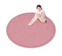 Tapis Ronds en Velours de Corail Tapis de Grande Surface Mousse à mémoire de Forme pour l'exercice de Yoga Tatami au soltapis Rampant antidérapant pour Les Tout-Petits (Rose,55,1 Pouces)