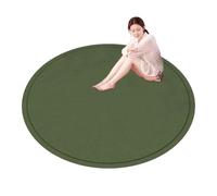 Tapis Ronds en Velours de Corail Tapis de Grande Surface Mousse à mémoire de Forme pour l'exercice de Yoga Tatami au soltapis Rampant antidérapant pour Les Tout-Petits (Vert foncé,66,9 Pouces)