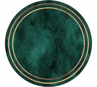 Tapis Ronds Minimalistes Modernes pour Tapis De Salon Or Vert émeraude 80cm 100cm 120cm 140cm 160cm Grands Petits Tapis pour Salon Extérieur Chambre Tapis De Sol, 120CM