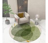 Tapis Ronds Nordiques Tapis Vert Salon Chambre à Coucher Table Basse Tapis De Sol Lavables à Poils Courts 80cm 100cm 120cm 140cm 160cm, Diameter 140cm/4.6ft