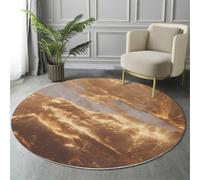 Tapis Ronds Or Texture des Strates Rocheuses 100Cm Rugs Lavable Antidérapant À Poils Courts Doux des Images Magnifiques pour Chambres Cuisine Balcon Terrasse Ntérieur Salles À Manger