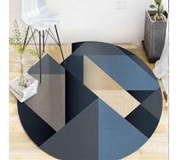 Tapis Ronds Salon Surface Géométrique 80cm 100cm 120cm 140cm 160cm 180cm 200cm Bleu Moutarde Gris Tapis pour Salon Chambre Chambre Salle D’étude Tapis Grand Tapis, 120CM