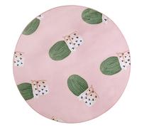 Tapis Rose Rond Motif Cactus D 120 Cm Eldivan